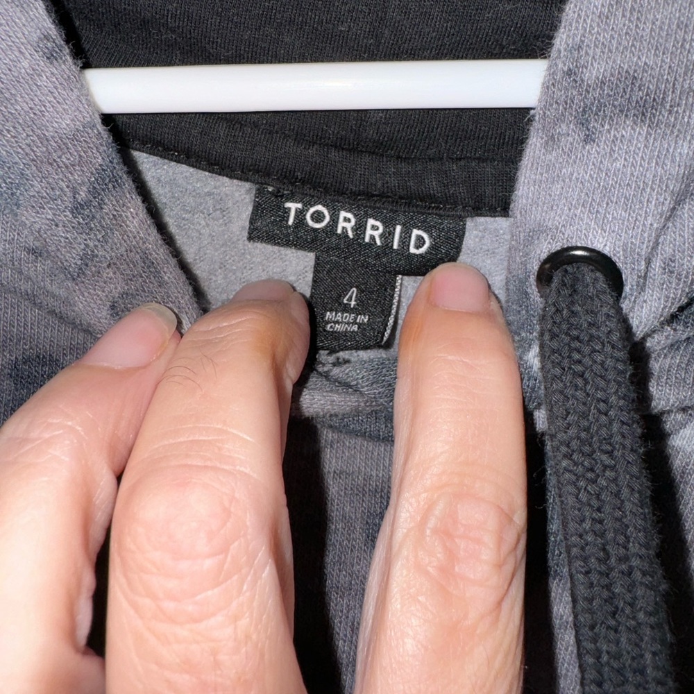 Gray and Black Tie-Dye Hoodie - Picture 2 of 3